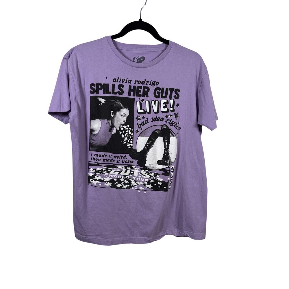 Olivia Rodrigo T-Shirt Unisex XL Purple Guts World Tour Spills Her Guts Live